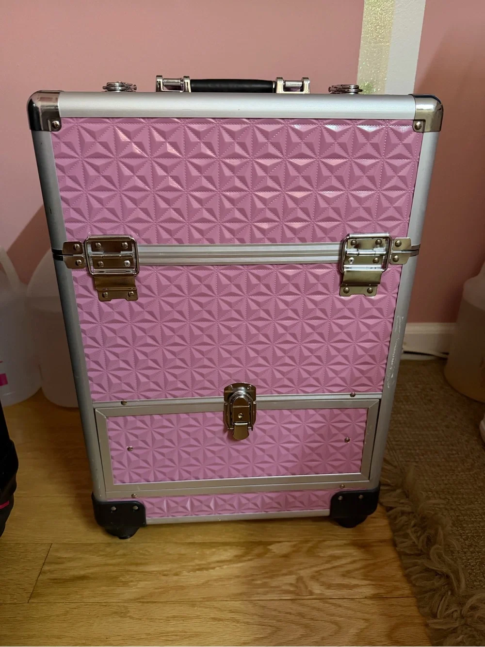 Rolling Makeup Train Case Cosmetic Box Portable Makeup (bundle)